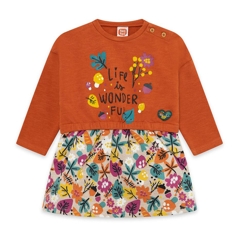 
Vestito della Linea Abbigliamento Bambina Tuc Tuc, con gonnellina a fiori colorati; la parte sup...