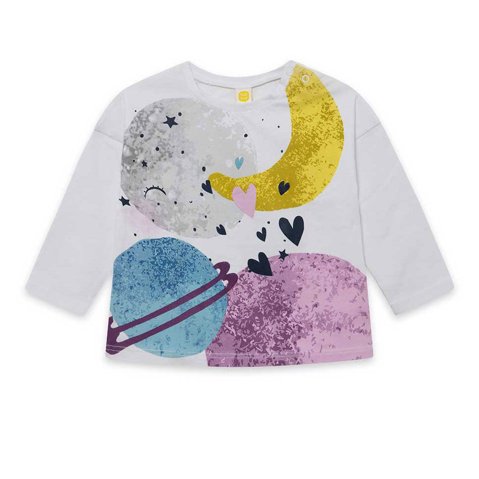 
Maglietta della linea Abbigliamento Bambina Tuc Tuc, con stampa multicolor sul davanti e bottonc...