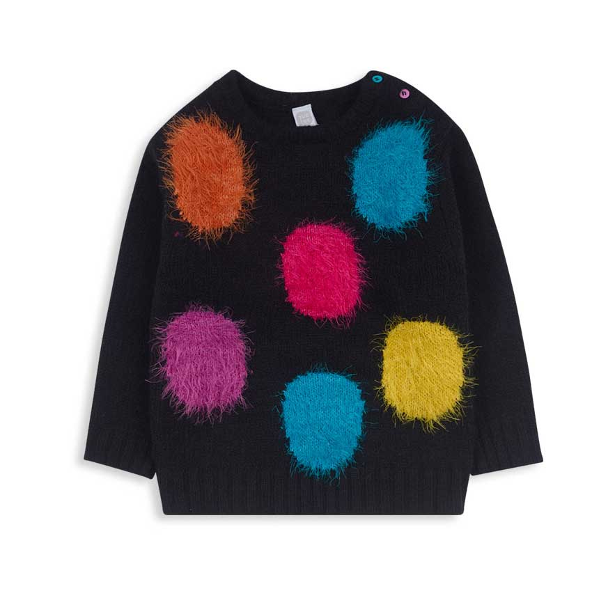 Maglione della Linea Abbigliamento Bambina Tuc Tuc, con bottoncini colorati sulla spallina e fant...