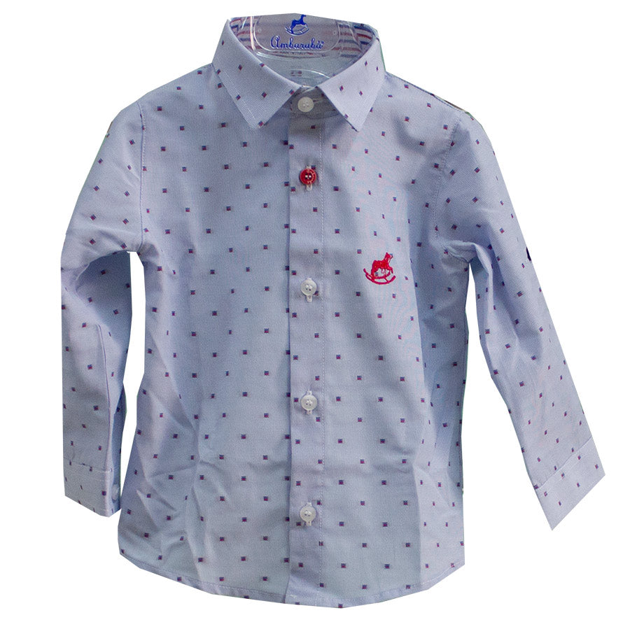Camisa de la línea de ropa infantil Ambarabà; fantasía elegante con botones diferentes entre sí.
...