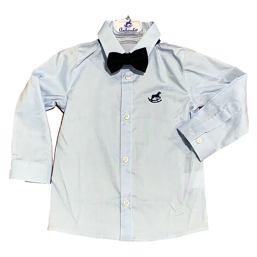 Chemise élégante, de la ligne de vêtements pour enfants Ambarabà, unie avec
  petit logo brodé su...