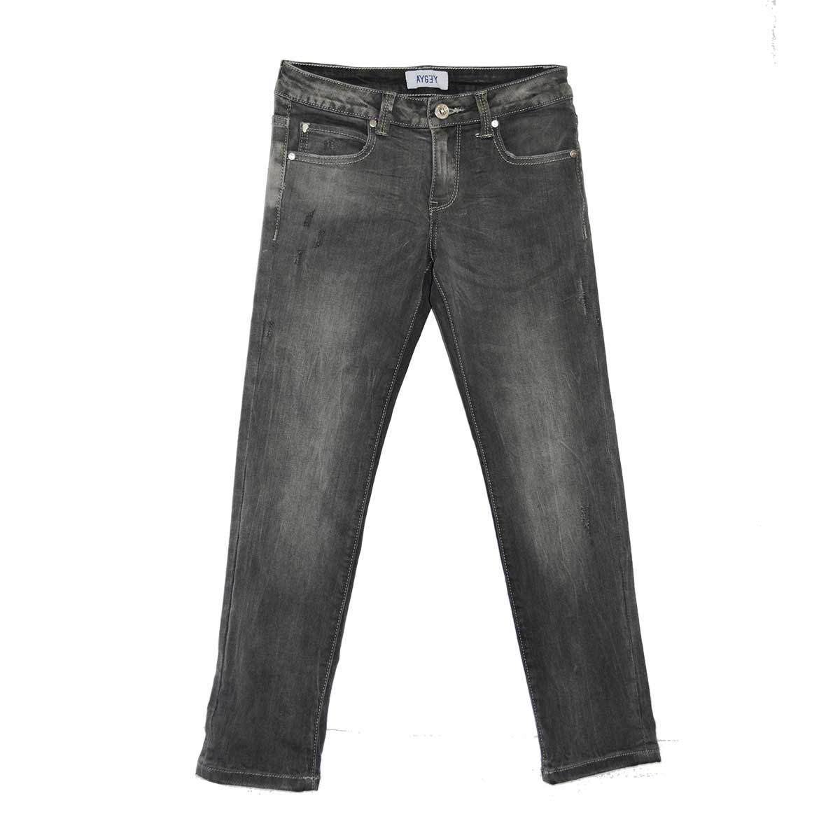 Jeans de la ligne Vêtements Enfant Aygey modèle régulier cinq poches et taille réglable à la tail...