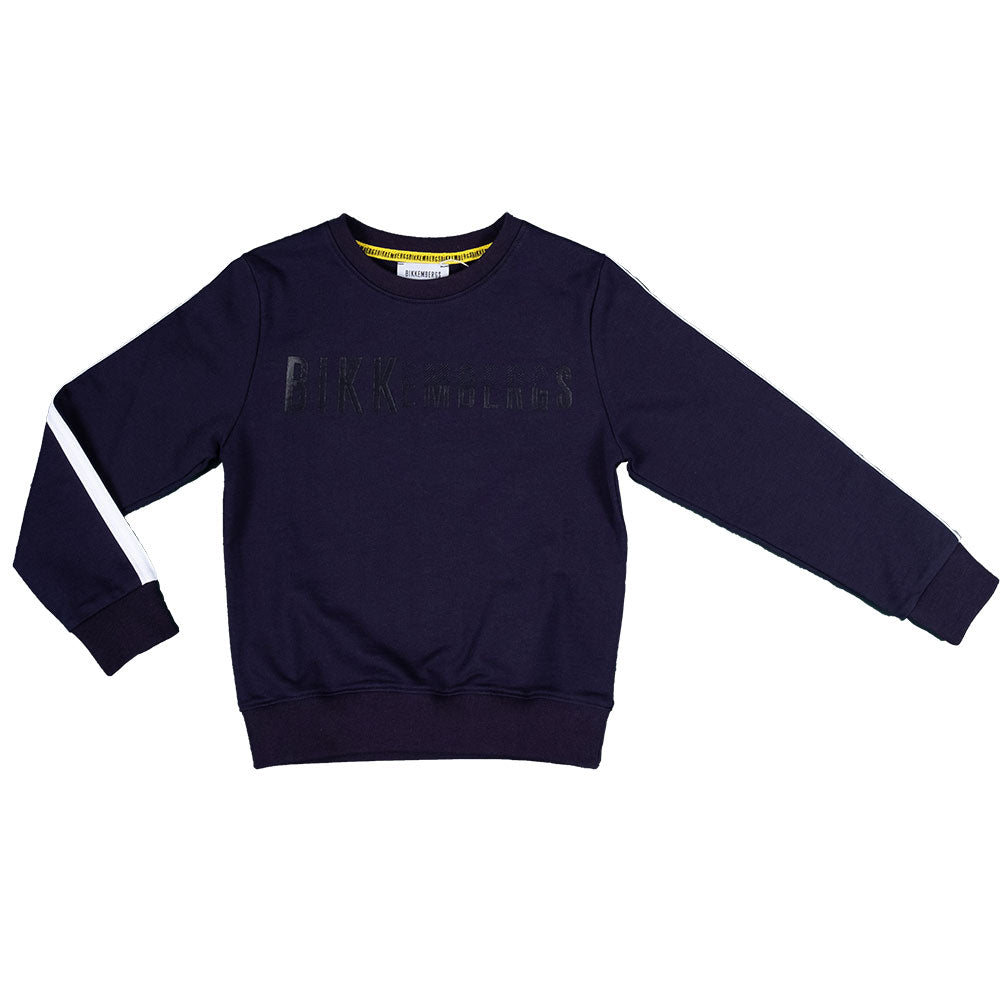 Sweat-shirt de la ligne vêtements enfant Bikkembergs, avec logo sur le devant et fleur imprimée a...
