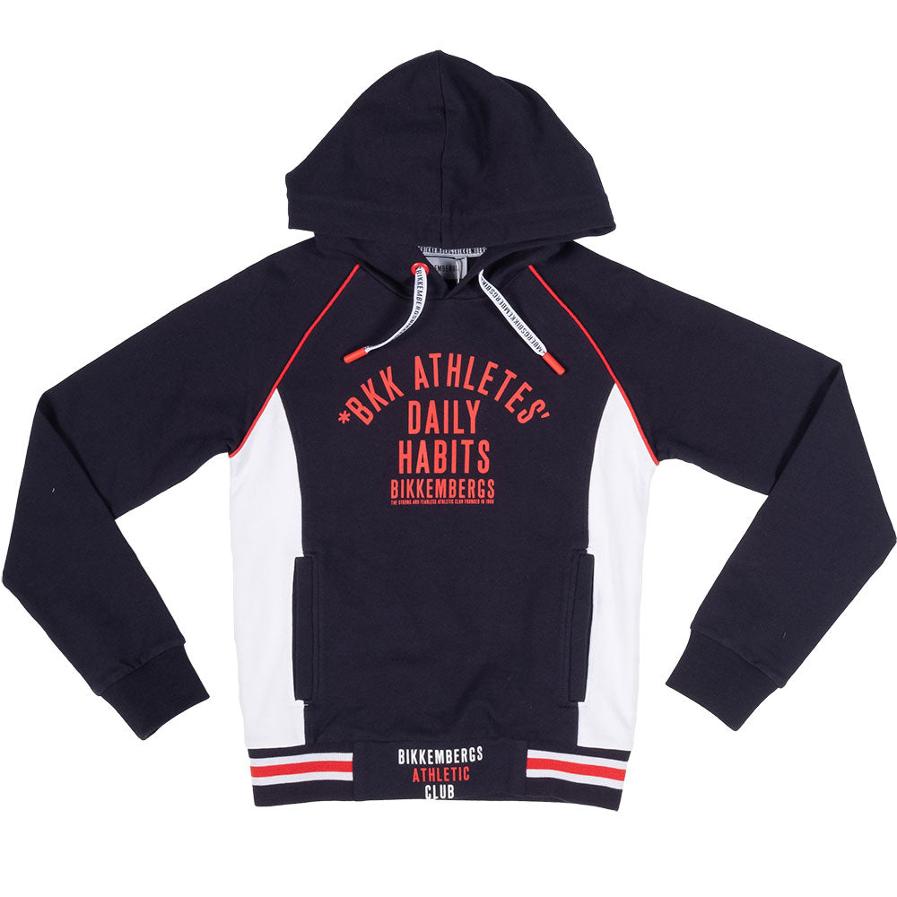 Sweat à capuche de la Ligne Vêtements Enfant Bikkembergs, avec bandes latérales contrastantes et ...