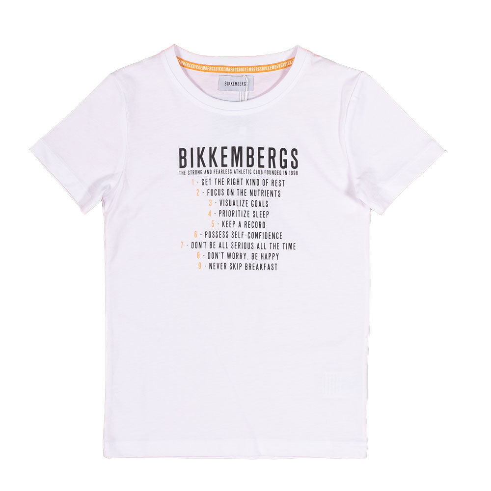 
Kurzärmeliges T-Shirt der Bikkembergs Kids' Clothing Line mit geprägtem Druck auf der Vorderseit...