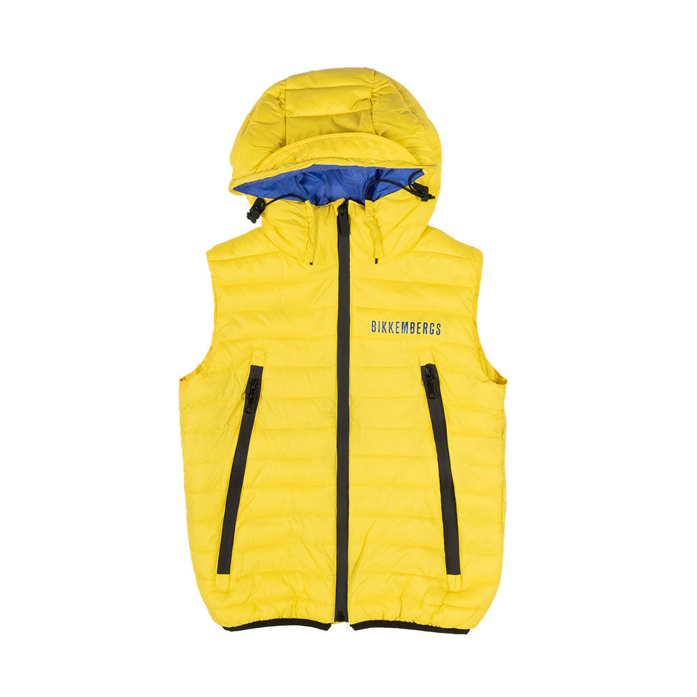 Scopri la fantastica giacca smanicata della linea bambino Bikkembergs, perfetta per la stagione p...