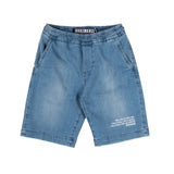Bermuda denim Bikkembergs per bambini, colore blu, con tasche frontali.