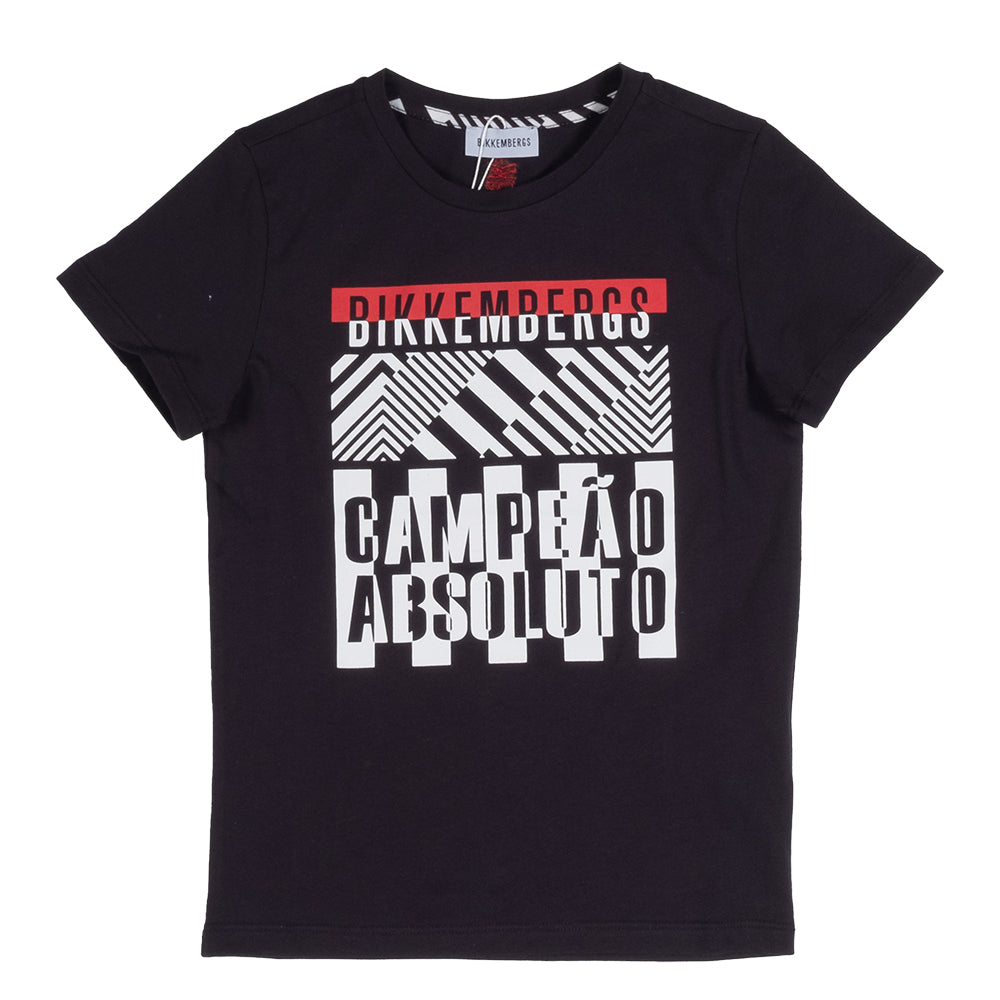 T-shirt della Linea Abbigliamento Bambino Bikkembergs, con stampa colorata sul davanti su fondo n...