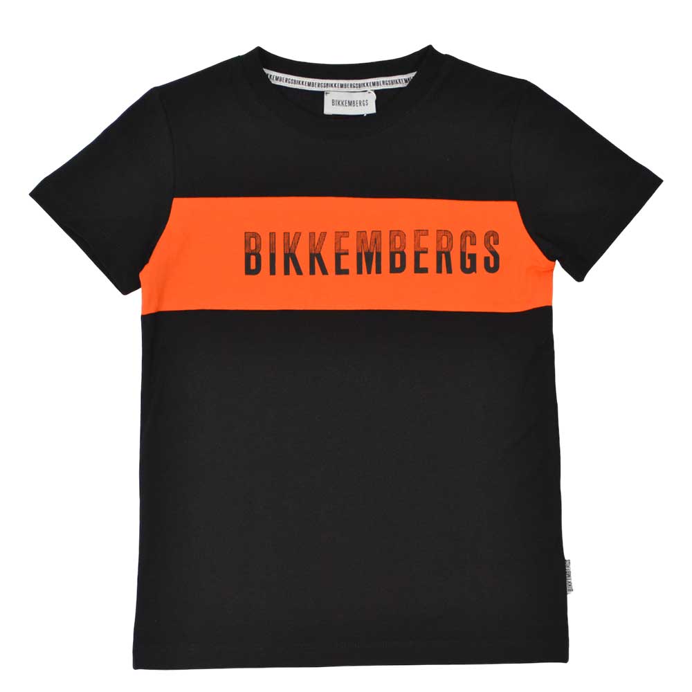 T-shirt de la Ligne Vêtements Enfant bikkembergs, avec application fluo sur le devant, avec logo ...