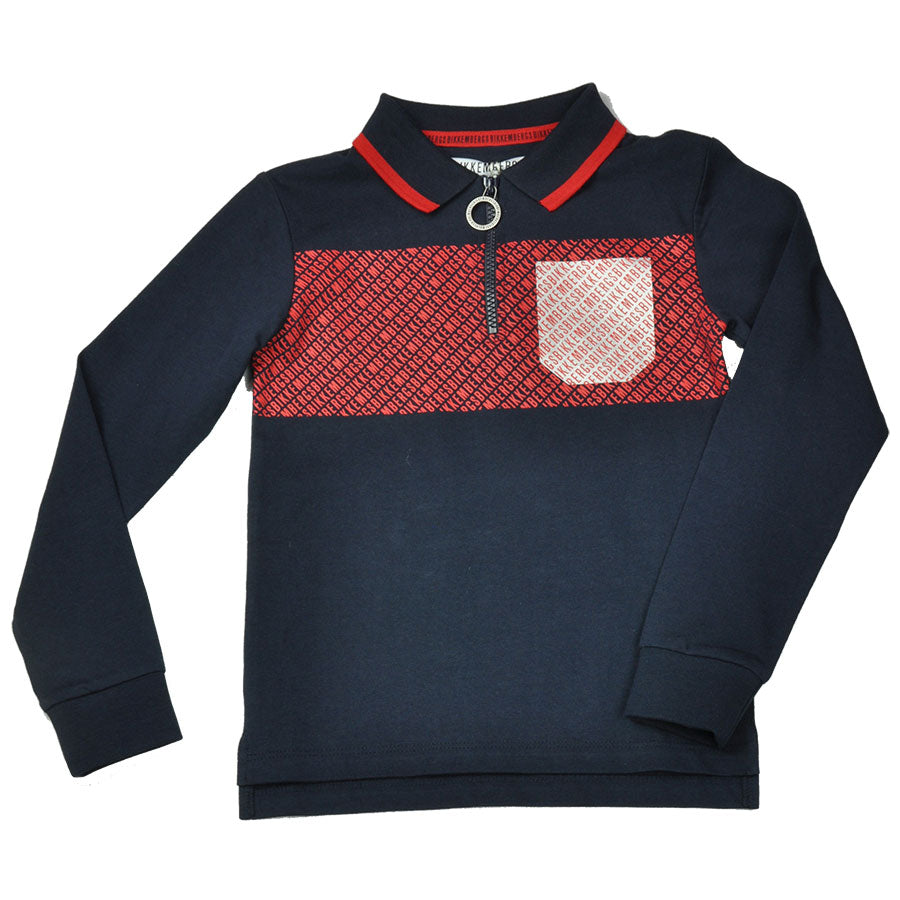 Polo de la Ligne Vêtements Enfant Bikkembers avec fermeture éclair à l'avant et impression du log...