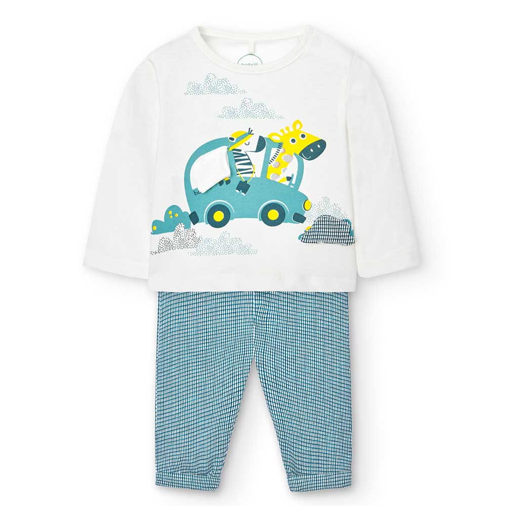 
Completo due pezzi della Linea Abbigliamento Bambino Boboli, con pantalone a cavallo basso e fan...