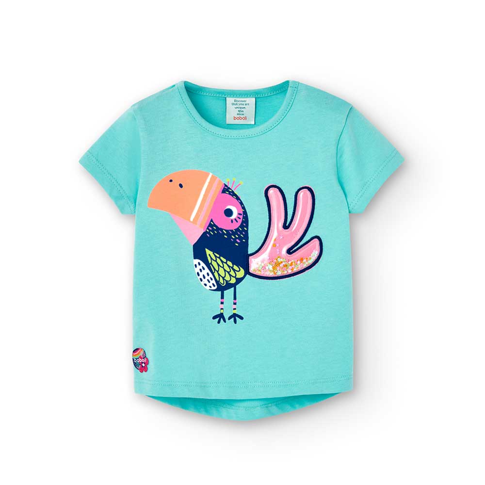 
T-shirt della Linea Abbigliamento Bambina Boboli, con manica corta e bottoncini a pressione sull...