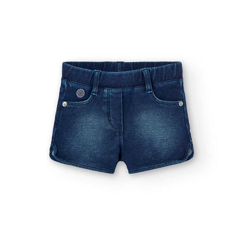 Sweat-shirt court en denim pour fille