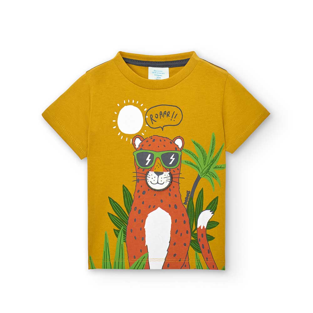 
Maglietta della Linea Abbigliamento Bambino Boboli, con stampa colorata sul davanti e applicazio...