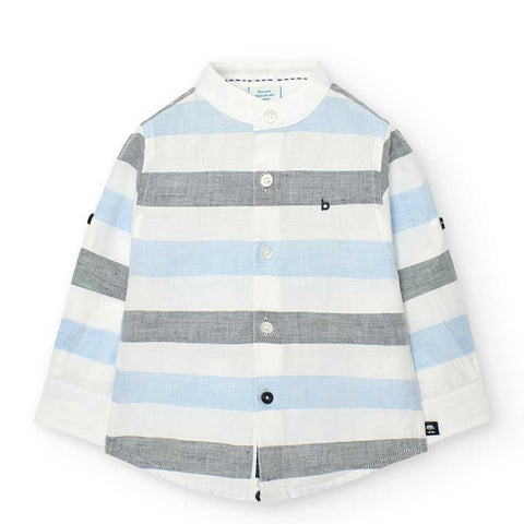 Camicia lino a righe per neonati