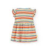 Vestito jersey a righe per bimba