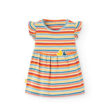 Vestito jersey a righe per bimba