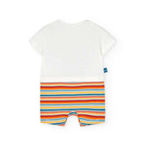 Tutina jersey bicolore - BOBOLI - Colore: Bianco - Stagione: Primavera-Estate