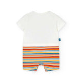 Tutina jersey bicolore - BOBOLI - Colore: Bianco - Stagione: Primavera-Estate