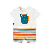 Tutina jersey bicolore - BOBOLI - Colore: Bianco - Stagione: Primavera-Estate