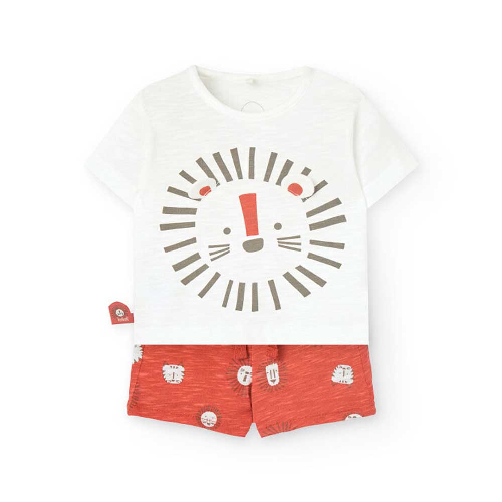 Zweiteiliger Set aus der Kinderbekleidungslinie Boboli, mit T-Shirt aus Flammgarn-Baumwolle und D...