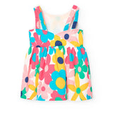 Vestito satin fiori per neonati