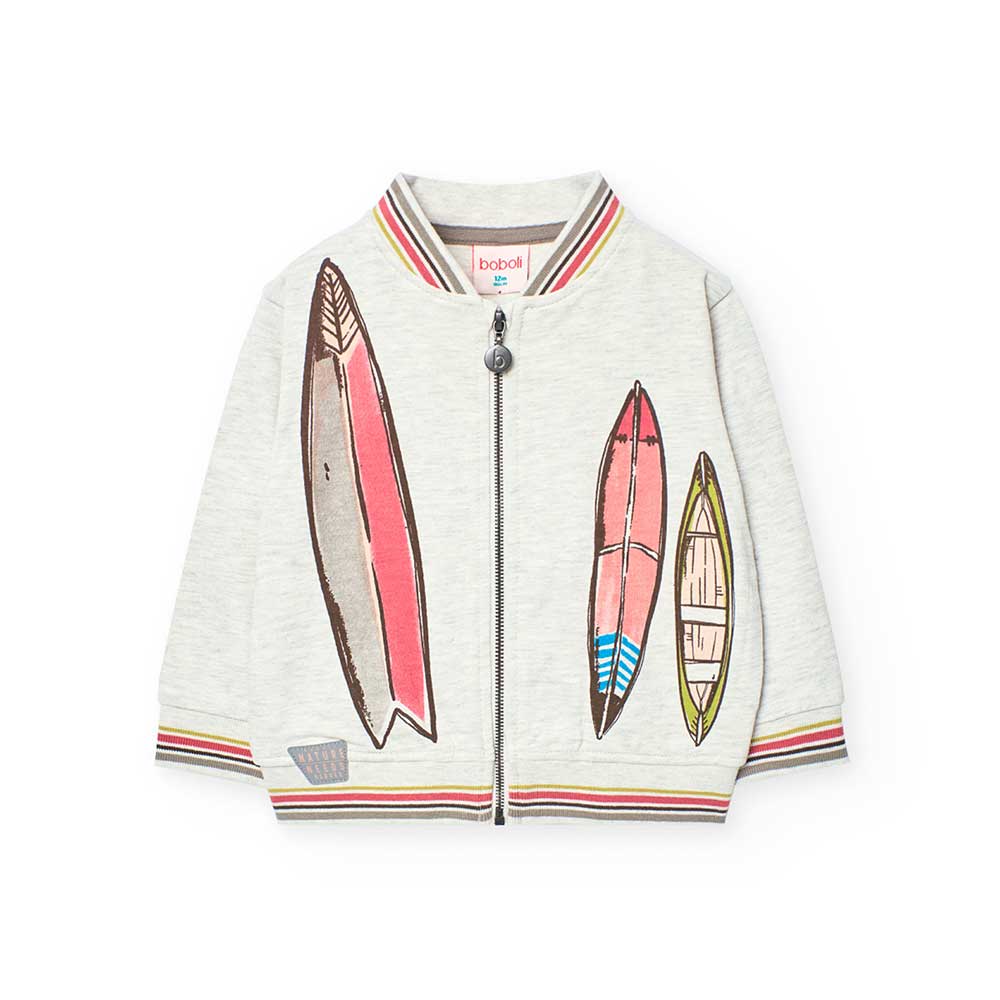Felpa della Linea Abbigliamento Bambino Boboli, con chiusura zip e finiture in elastico con fanta...