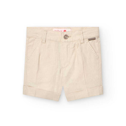 Bermuda lino - BOBOLI - Colore: Beige - Stagione: Primavera-Estate