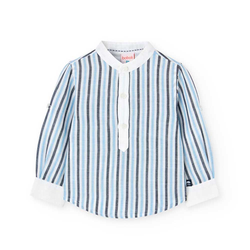 Chemise en lin de la ligne Vêtements Enfant Boboli, avec manches longues qui se raccourcissent gr...