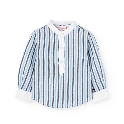 Camicia lino a righe per neonati
