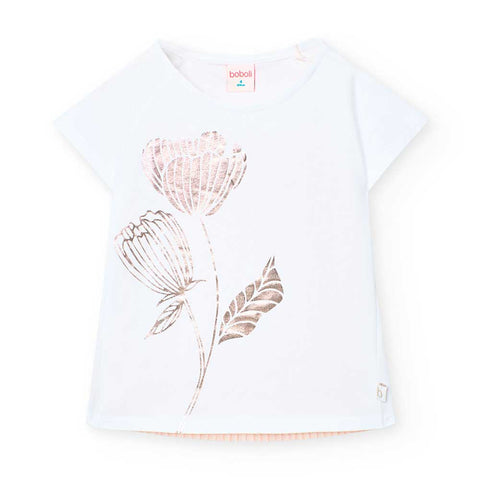 Maglietta jersey elastico - BOBOLI - Sesso: Bambina - Colore: Bianco - Stagione: Primavera-Estate