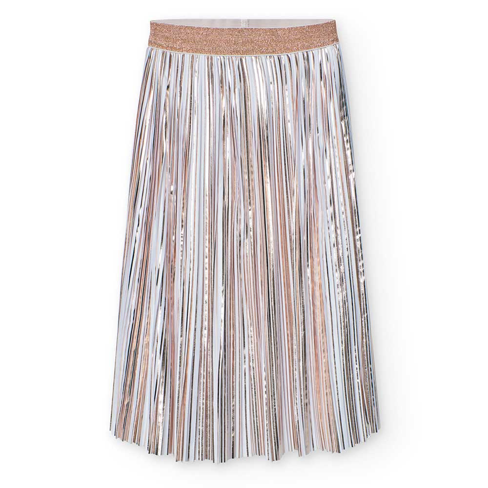 Gonna lunga della Linea Abbigliamento Bambina Boboli, con elastico in vita e plissettatura contin...