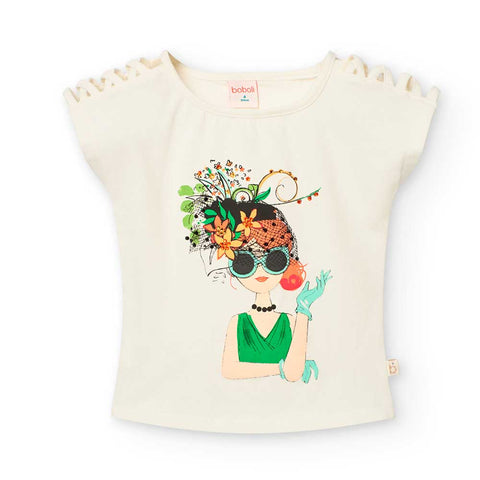 Maglietta jersey elastico per ragazza