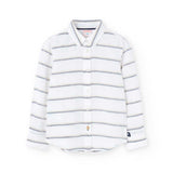 Camicia lino a righe - BOBOLI - Colore: Bianco - Stagione: Primavera-Estate
