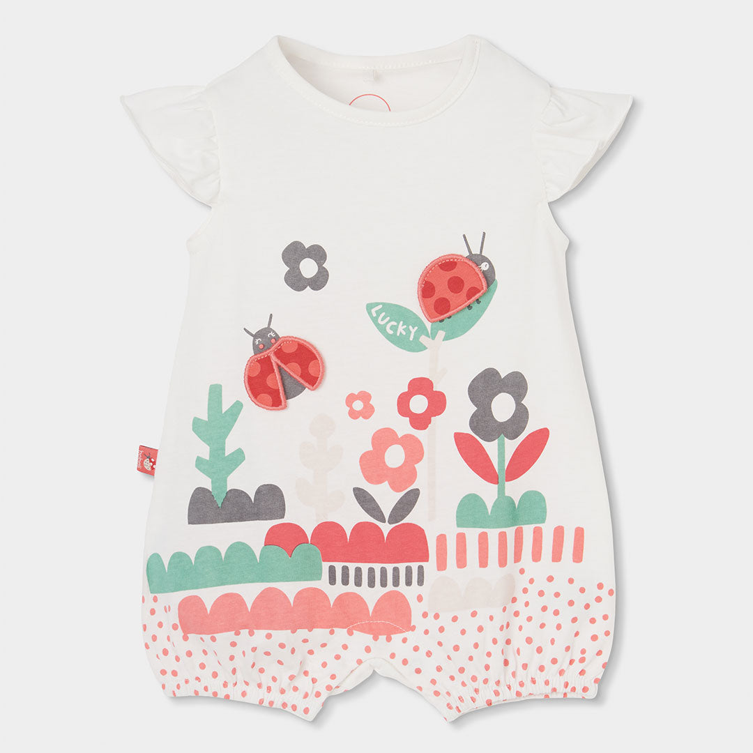 
Pagliaccetto della Linea Abbigliamento Bambina Bobooli, con colletto a camicia e apertura sul fo...