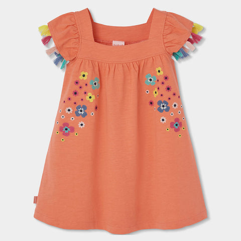 Vestito jersey flame - BOBOLI - Sesso: Bambina - Colore: Arancione - Stagione: Primavera-Estate