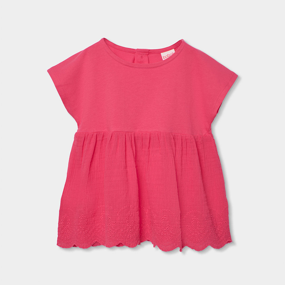 T-Shirt der Linie Abbigliameno Mädchen Boboli, mit oberem Teil aus amglina und unterem Teil aus d...