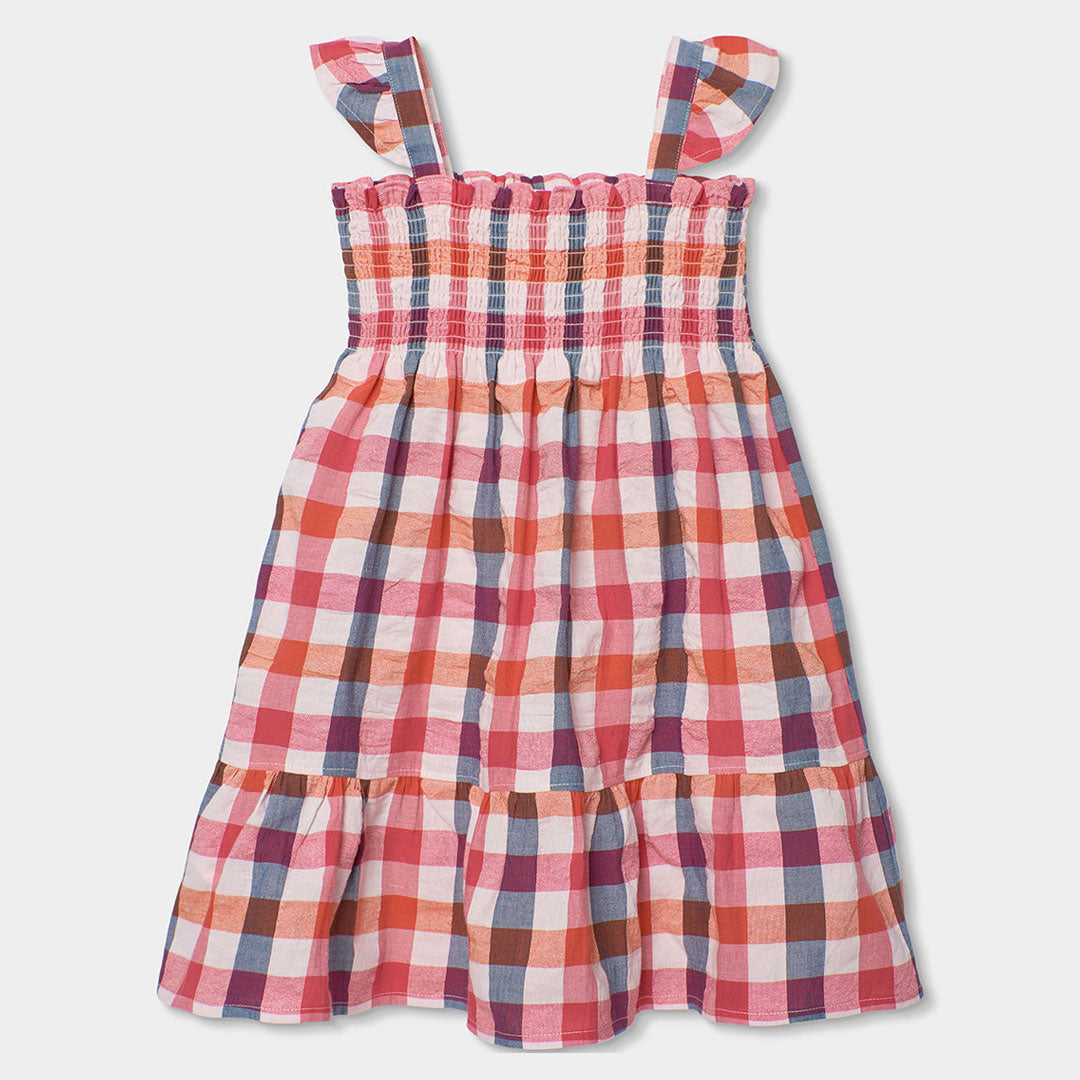 Abitino della Linea Abbigliamento Bambina Boboli, con modello prendisole, fantasia check in color...