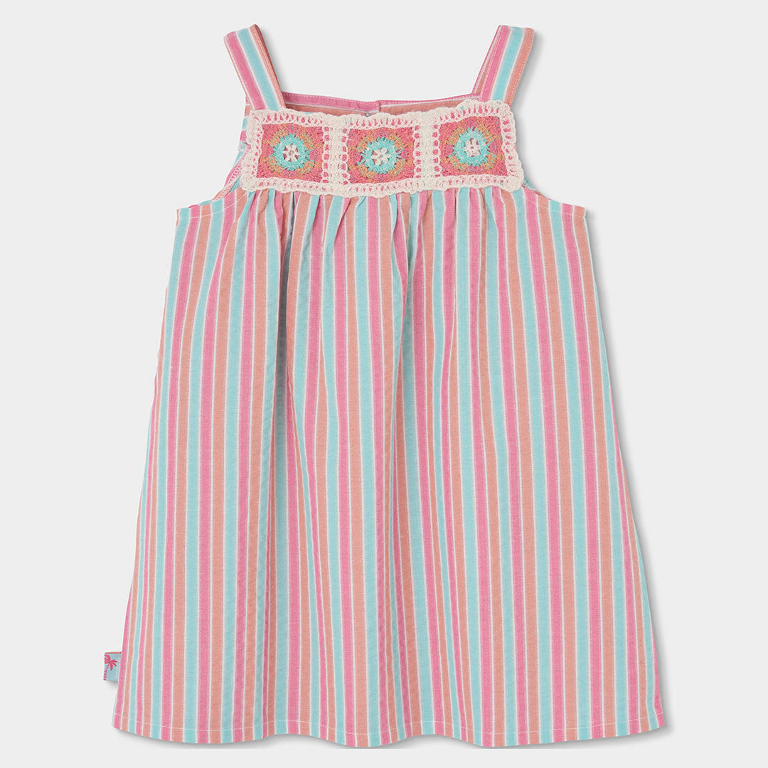 Vestito della Linea Abbigliamento Bambina Boboli con modello prendisole a spalline larghe. Fantas...