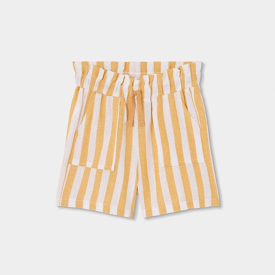 Bermuda shorts in a linen blend from the Children's Clothing Line Boboli, with a striped pattern,...