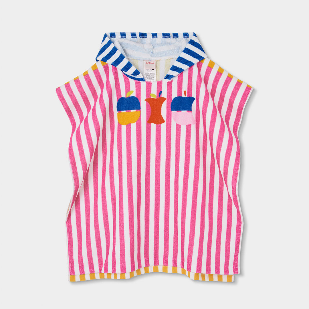 Poncho mare della Linea Abbigliamento Bambina Boboli, con fantasia a righe in colori diversi seco...