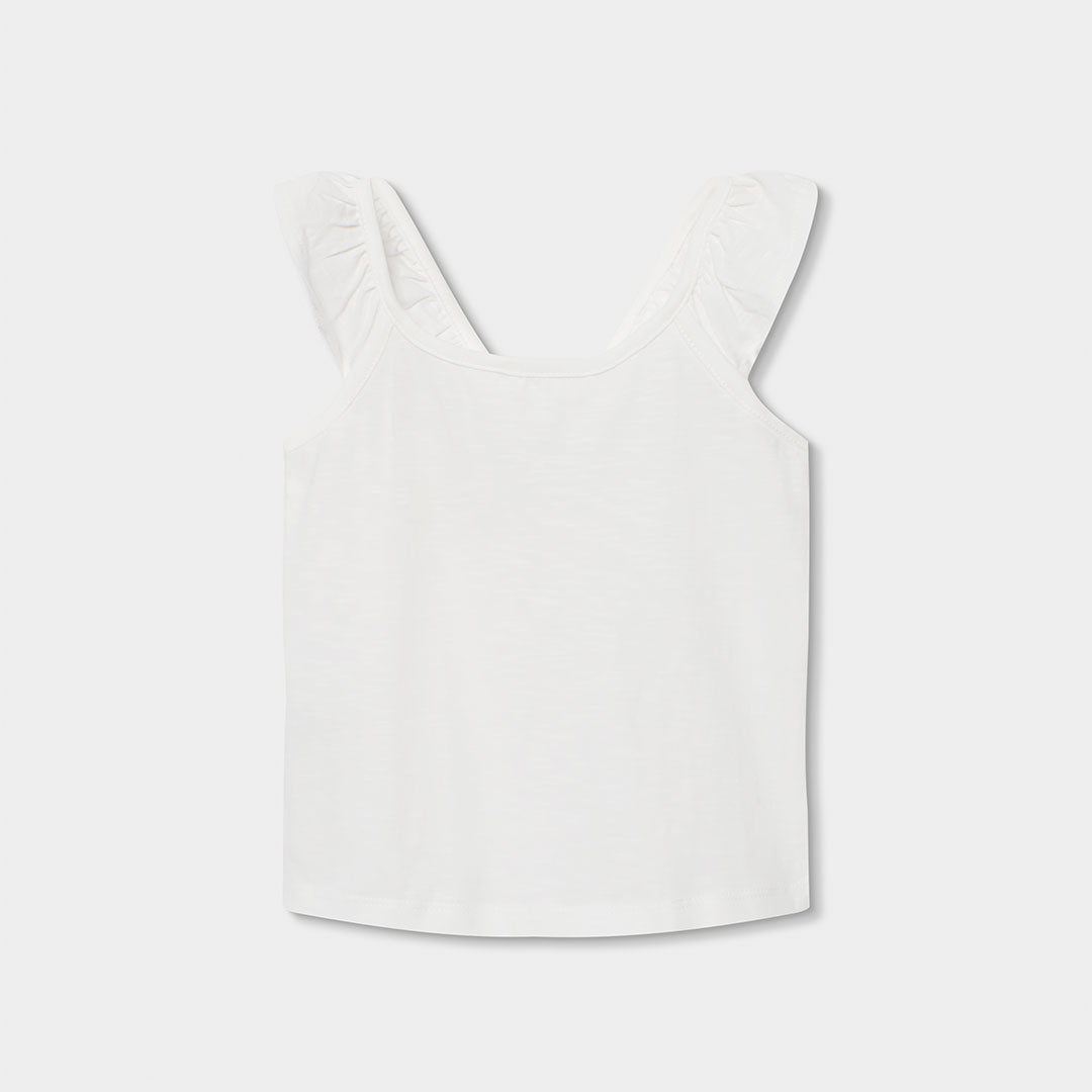Top a tinta unita della Ligne Vêtements Fille Boboli, con piccole fronce sulle spalline .
Bretell...
