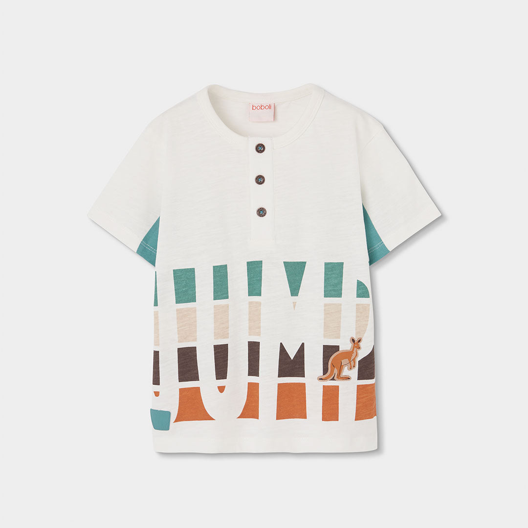 Maglietta della Linea Abbigliamento Bambino Boboli, con bottoni sul davanti e fantasia morbida in...