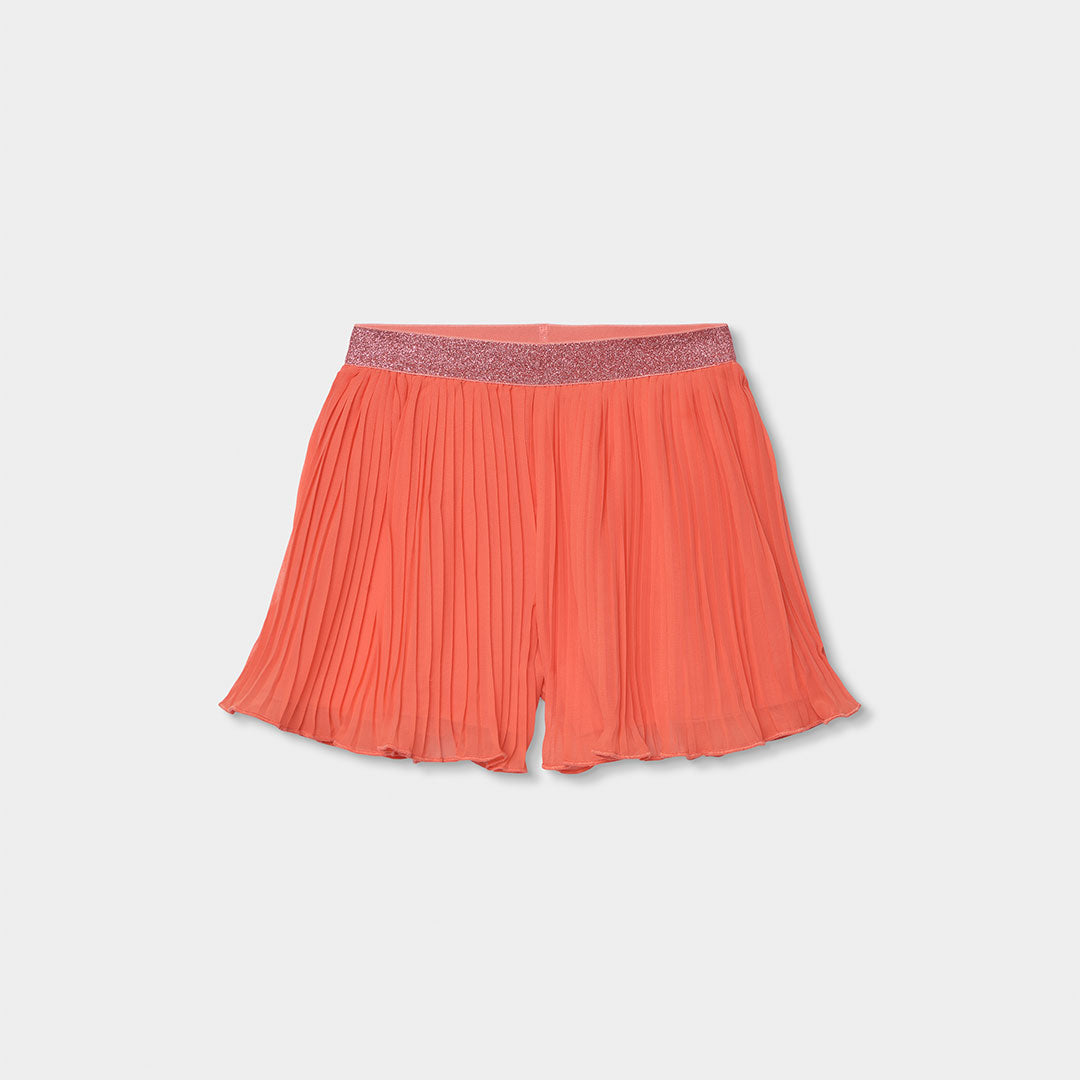 Bermuda shorts from the Boboli Children's Clothing Line, in plain-colored pleated fabric with ela...