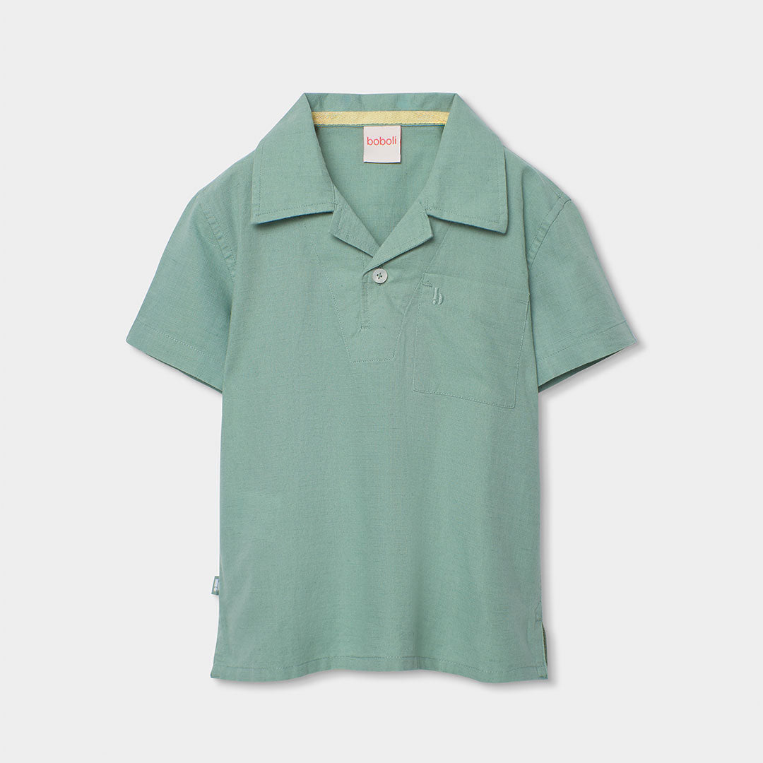 Polo in lino della Linea Abbigliamento Bambino Boboli, a tinta unita con modello morbido.
Composi...