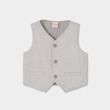 GILET RIGATO GRIGIO
