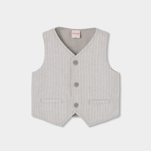 GILET RIGATO GRIGIO