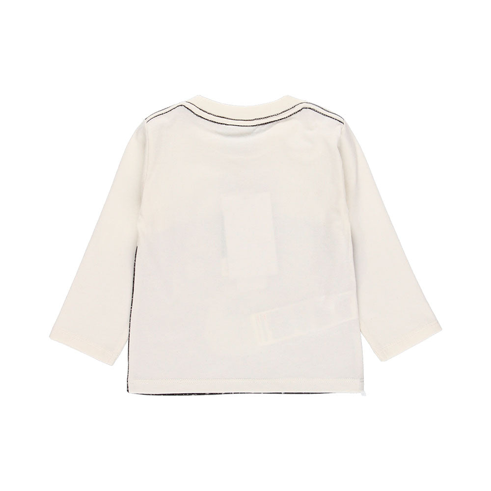 
Langarm-T-Shirt aus der Boboli-Kinderbekleidungslinie mit kontrastfarbenem Druck und Samtapplika...