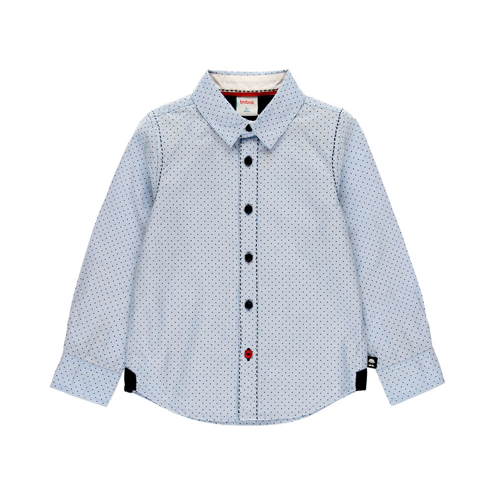 Chemise de la Ligne Vêtements Enfant Boboli, avec surpiqûres contrastées et motif à pois sur tout...
