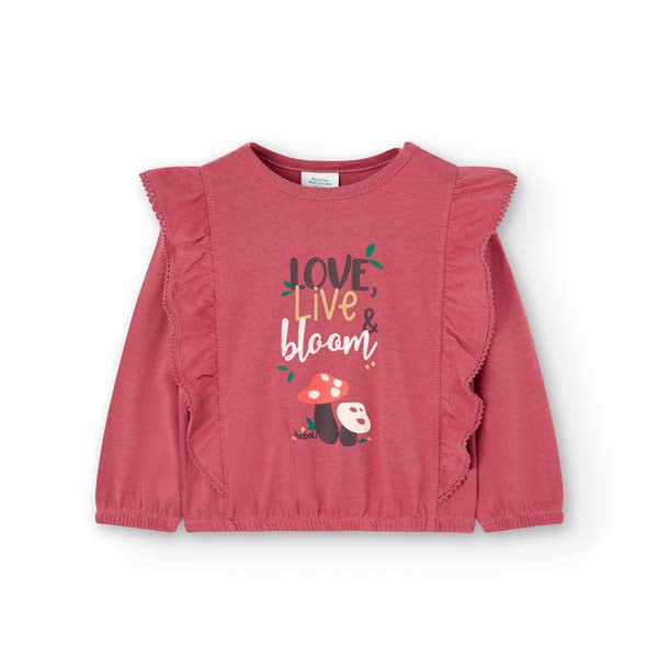 Maglietta de la Ligne Vêtements Fille Boboli, avec impression multicolore sur le devant, élastiqu...